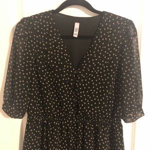 Black Flowy Aline Dress